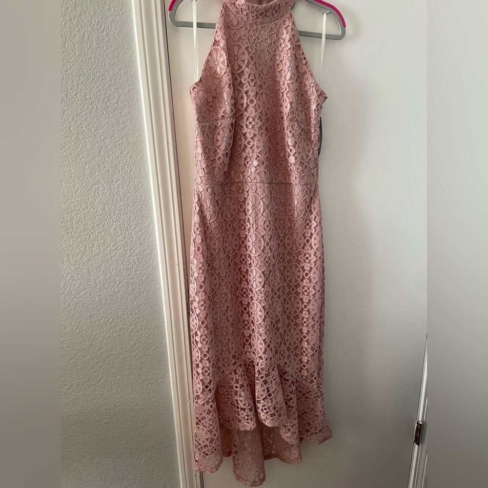 Nwt Pink Floral Lace Midi Dress - Size 8